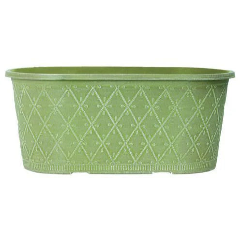 Prisma Decorative Planter Oval 12" - Moss Green