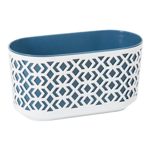 Aztec Decorative Plant Trough 40cm - Blue & White