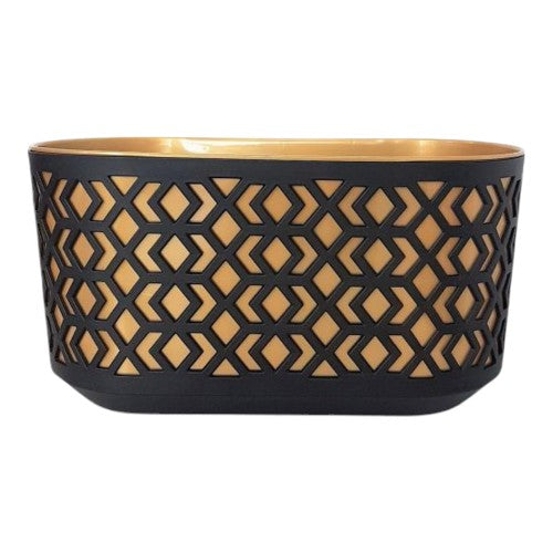 Aztec Decorative Plant Trough 40cm - Gold & Black