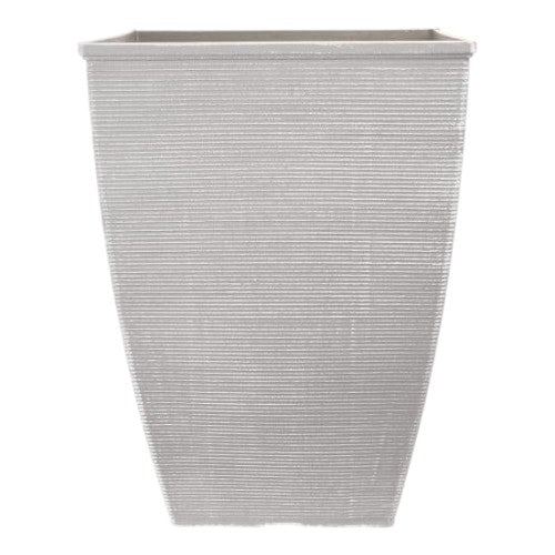 Helix Decorative Tall Square Planter 14" Powdered Beige Grey