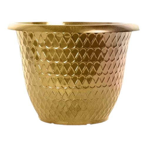 Minerva Plastic Planter 12.5' High Gloss Gold