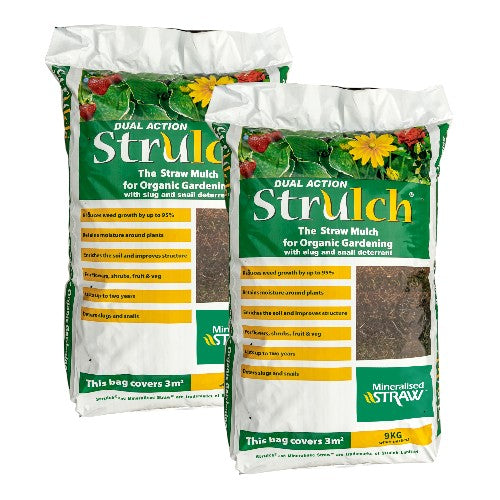 2 x 9kg Strulch Innovative Organic Straw Mulch (18kg Total)