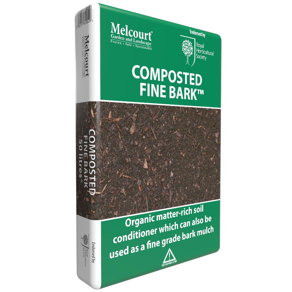 Melcourt Composted Fine Bark Mulch Weed Cover 50lt