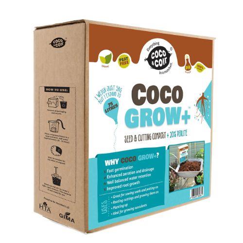 Coco & Coir Seed & Cuttings Compost Brick Grow Plus Peat Free 75lt