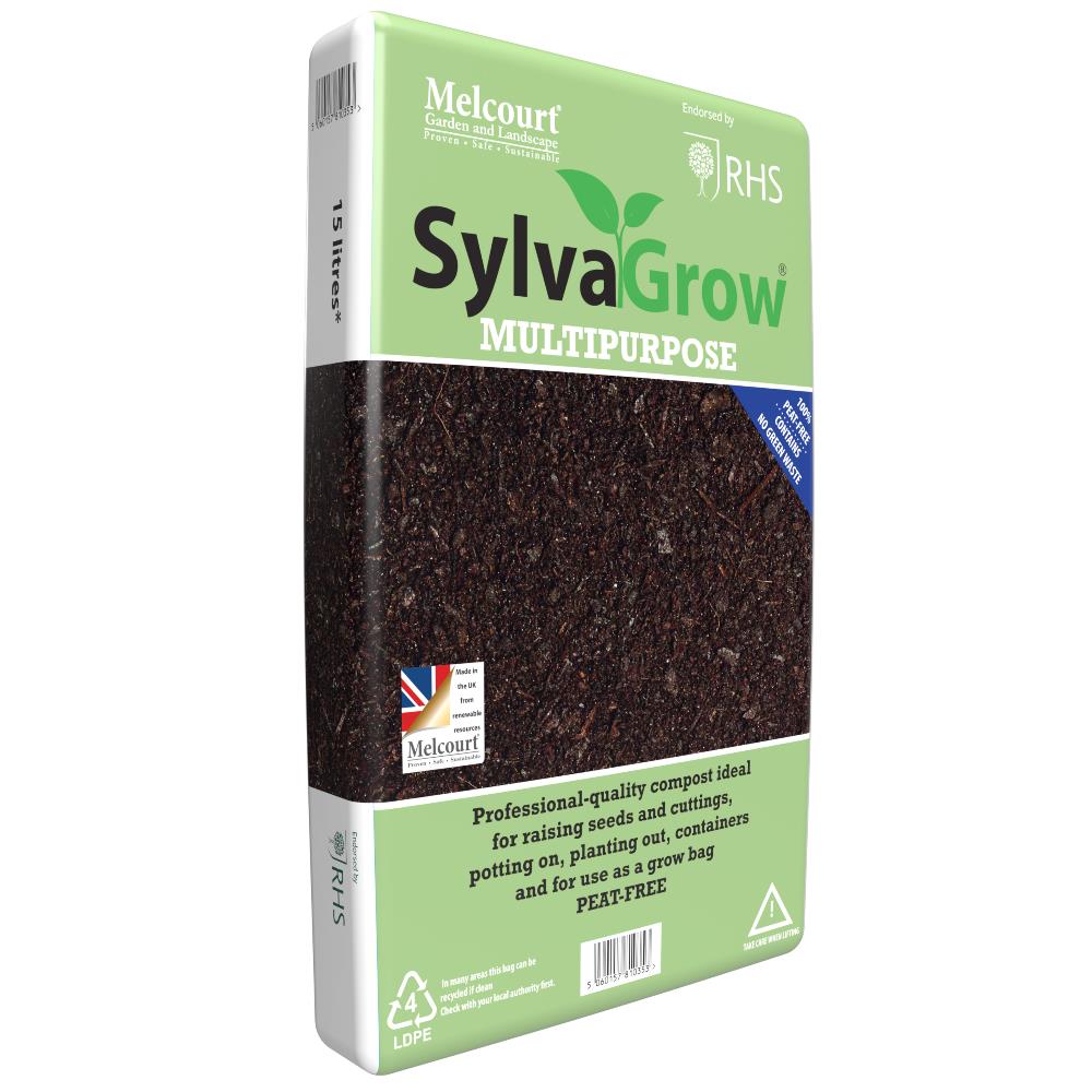 RHS Melcourt Sylvagrow Peat Free Multi-Purpose Compost 15lt Carry Bag