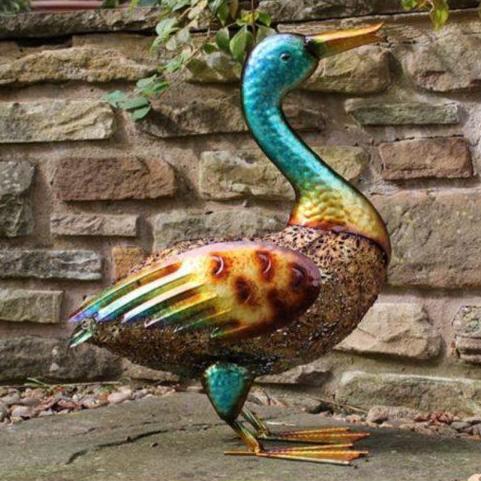 Hand Painted Metal Duck (Blue Head)