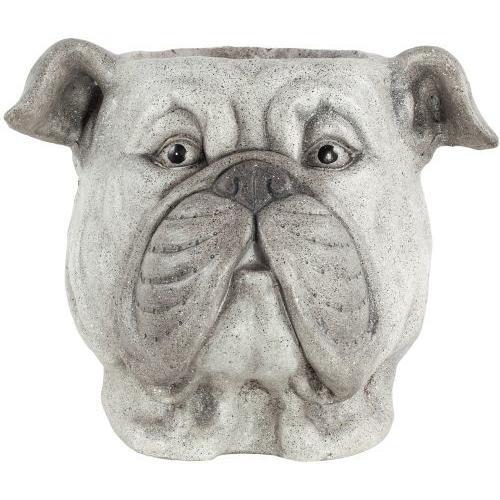 Decorative Concrete Planter Dog Head 33cm