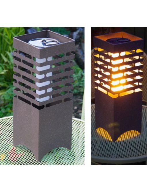 Large Table Top Box Shaped Garden Solar Flamelight