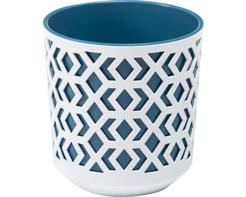 Aztec Decorative Pant Pot 14cm - Blue & White