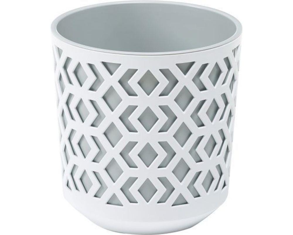 Aztec Round Planter 19.5cm Grey & White