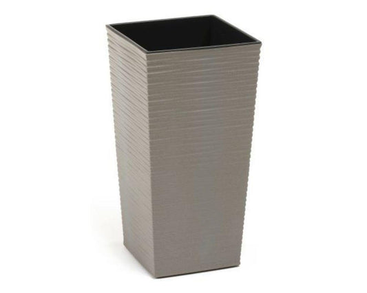 Finesse ECO Chisel Decorative Planter Tall Square 19cm - Grey