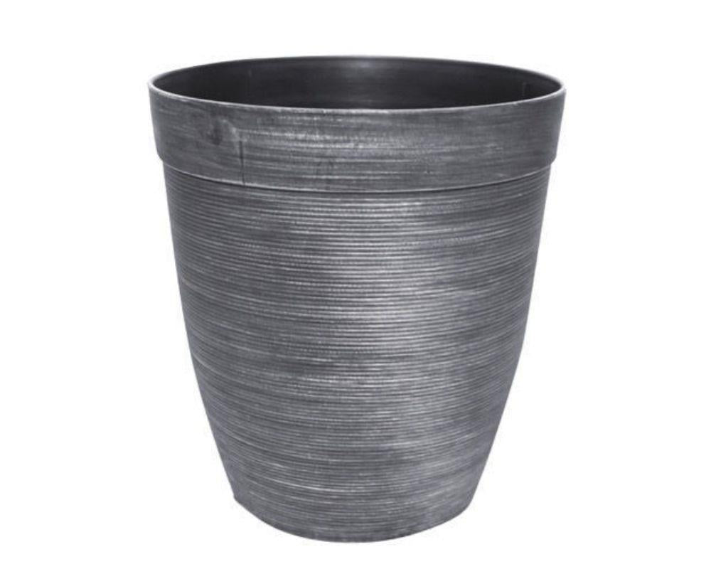 Helix Decorative Tall Round Planter 14"- Silver