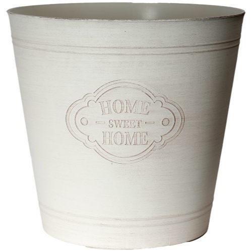 Home Sweet Home Planter Round 26cm  Hazel White