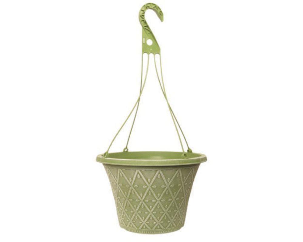 Prisma Decorative Hanging Basket 12" - Moss Green