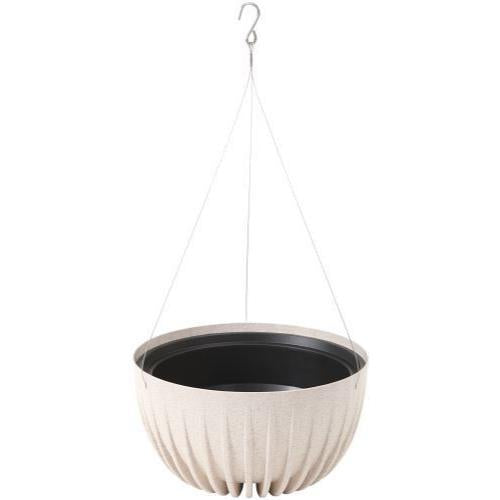 Mira ECO Wood Hanging Bowl 30cm  White (Speckled)