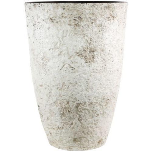 Concrete Look Planter Tall Round 43cm  White