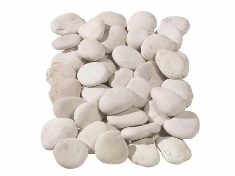 Flat White Pebbles 40-20mm 25kg Bag