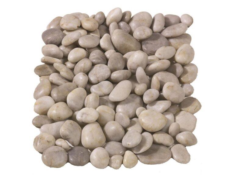 Decorative White Polished Pebbles 60-20mm 20kg