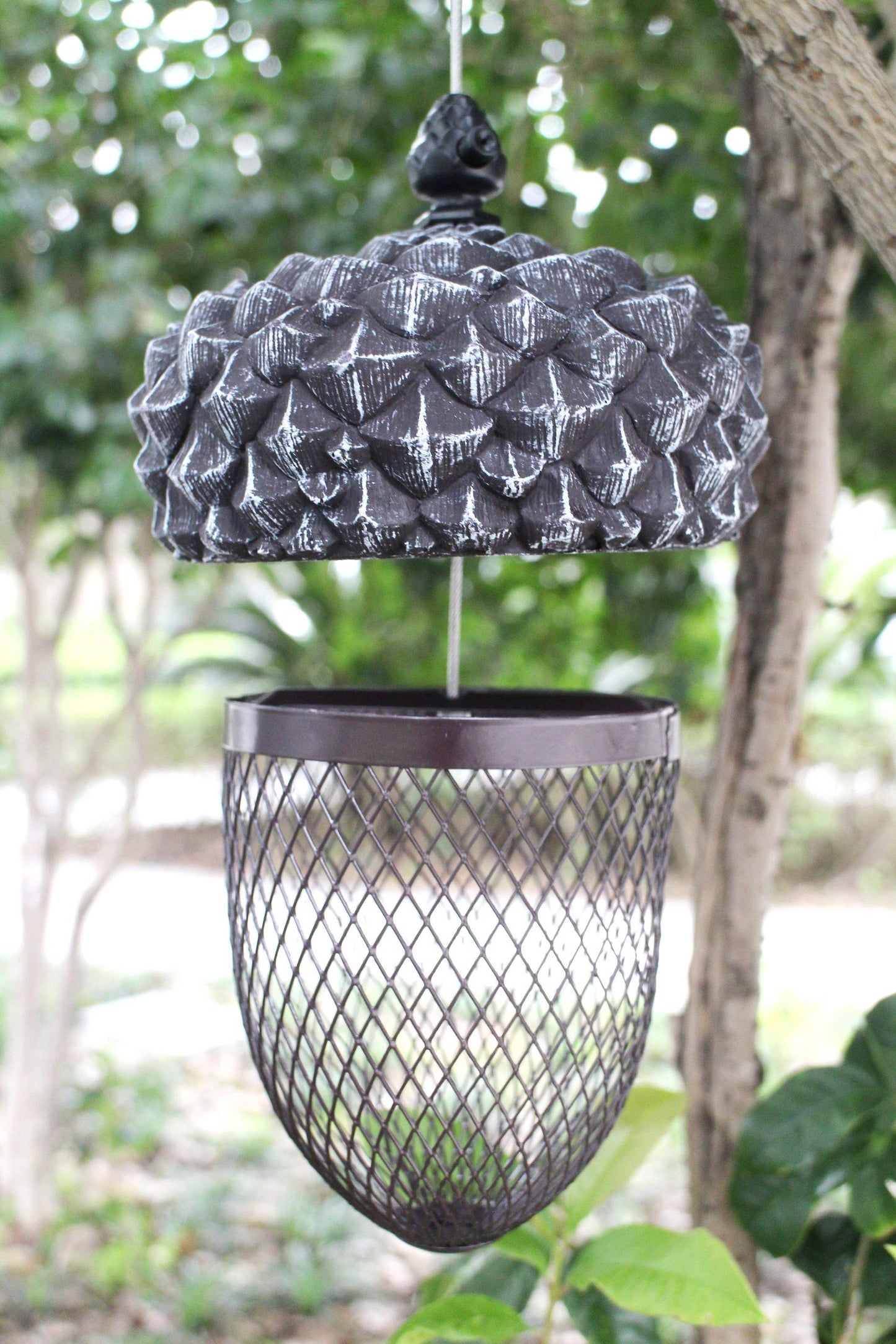 Metal Hanging Acorn Bird Feeder