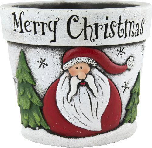 Cement Planter Merry Christmas Father Christmas 18cm