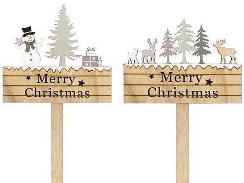 Garden Stick Merry Christmas - Set of 2 Mixed