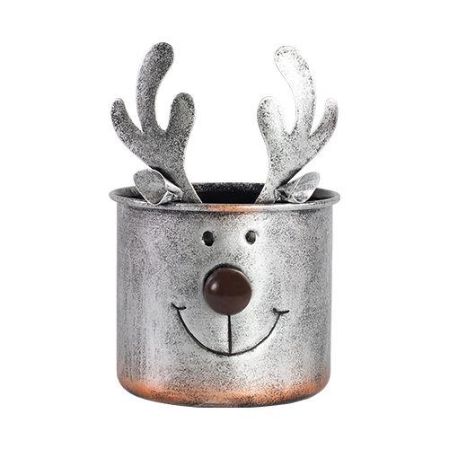 Reindeer Metal Planter 12cm