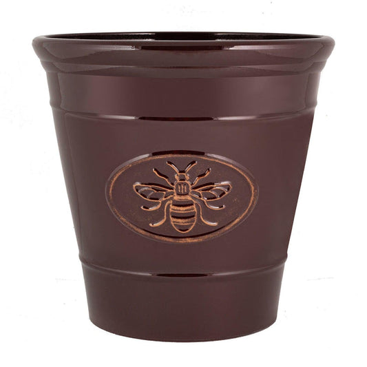 Bee Planter Round 23cm - Dark Brown