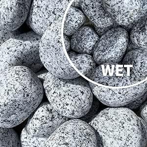 Decorative Stones Silver Grey Granite Cobbles 60 - 40mm 25kg