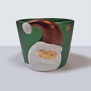 Ceramic Festive Christmas Santa Planter Pot