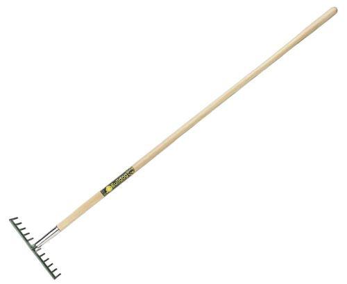 Bulldog Premier Garden Rake Straight Ash Handle 12 Tooth 60Inch